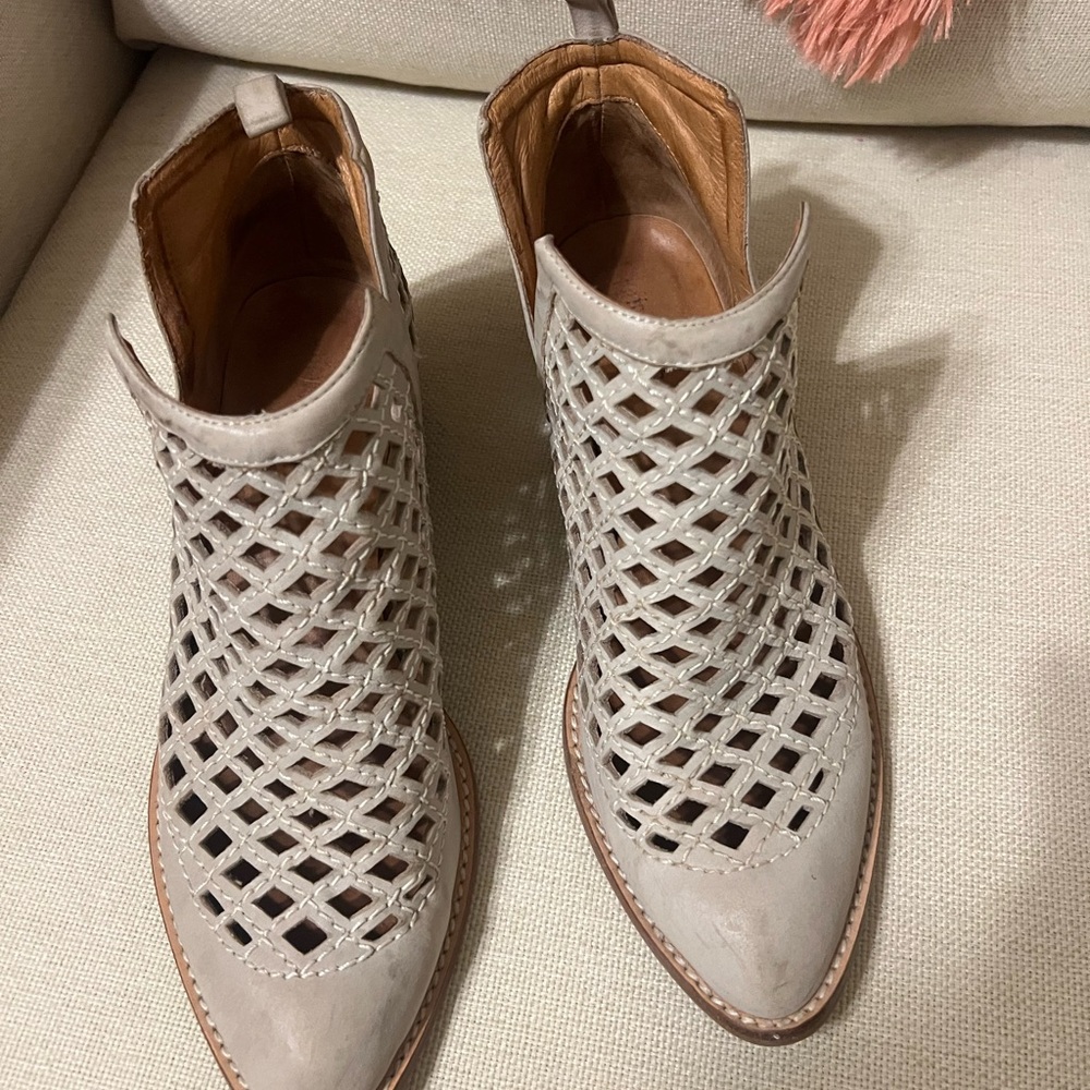 Jeffrey Campbell Taupe Cutout Ankle Booties